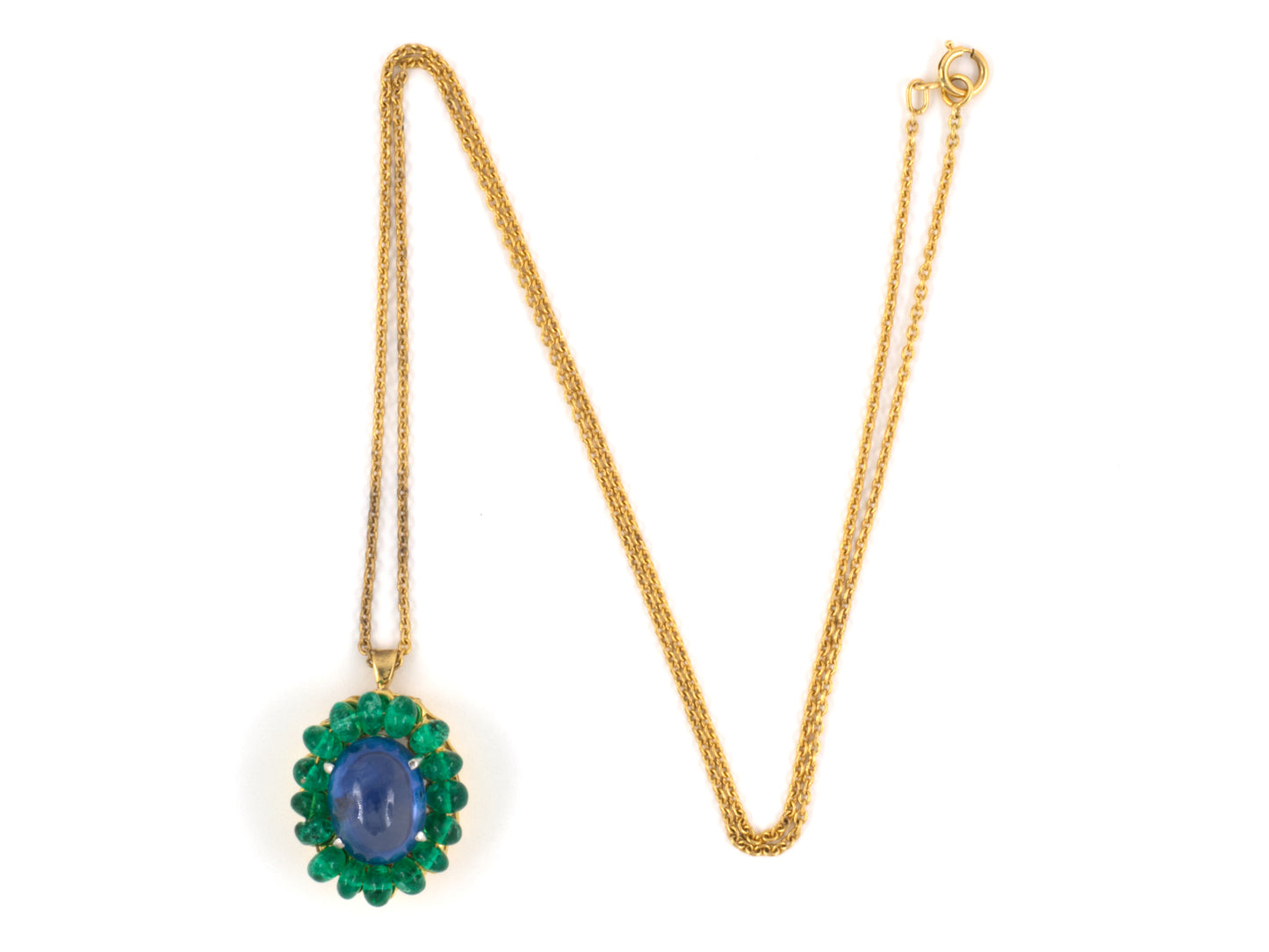 45020 - Gold AGL Sapphire Emerald Pendant