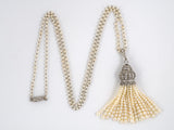 45044 - SOLD - Edwardian Platinum Diamond Pearl Necklace