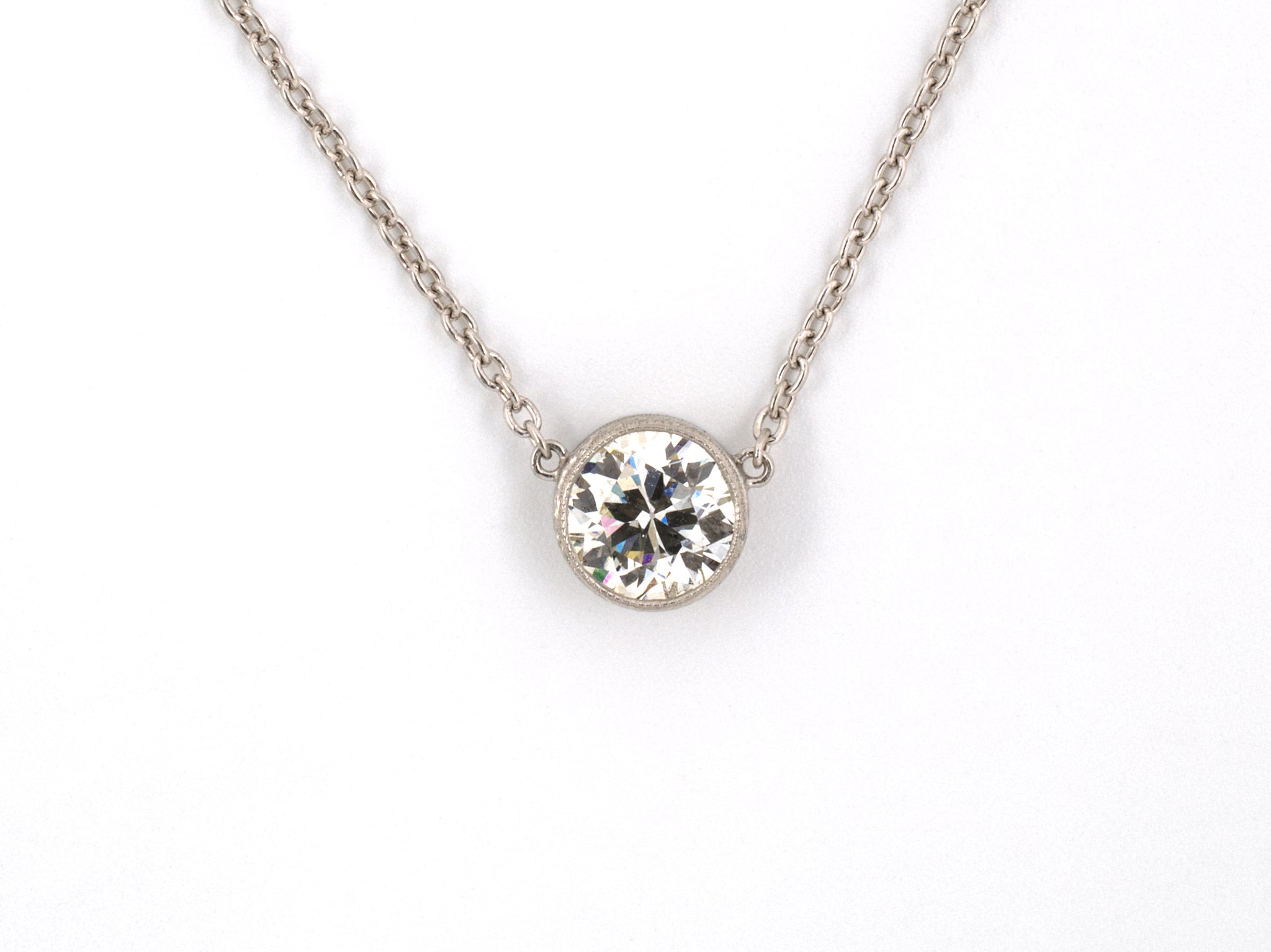 Diamond Solitaire Necklace 1/2ct E/VS1 GIA in Platinum - Baxter Moerman