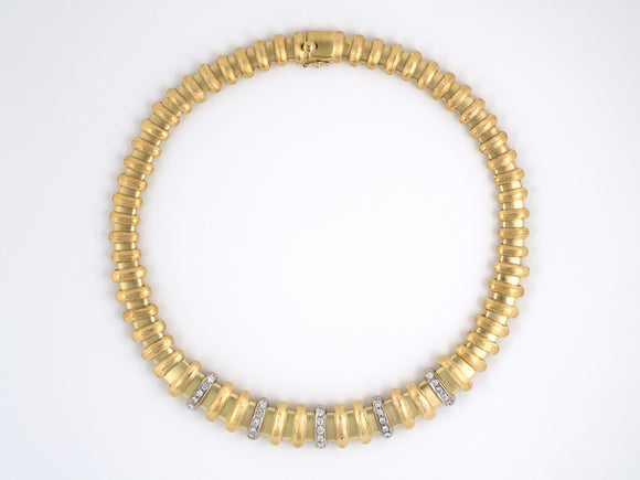 45055 - Gold Diamond Bar Link Necklace