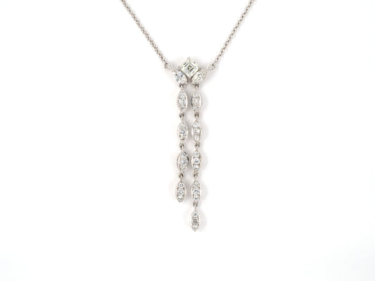 45072 - Circa: 1950s Platinum Diamond Pendant Necklace