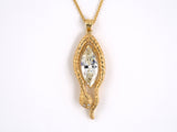 45085 - SOLD - Gold GIA Marquise Diamond Snake Pendant Necklace