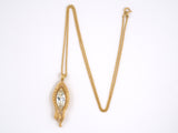 45085 - SOLD - Gold GIA Marquise Diamond Snake Pendant Necklace