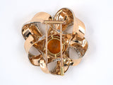 45086 - SOLD - Retro Bancelin Platinum Gold Citrine Diamond Wreath Pin Pendant