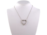 45087 - Circa 1950 Platinum Diamond Heart Pendant Necklace