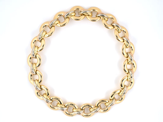 45090 - Circa 1996 Cartier Gold Tri Color Choker Necklace