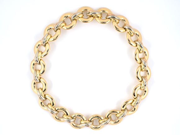 45090 - Circa 1996 Cartier Gold Tri Color Choker Necklace