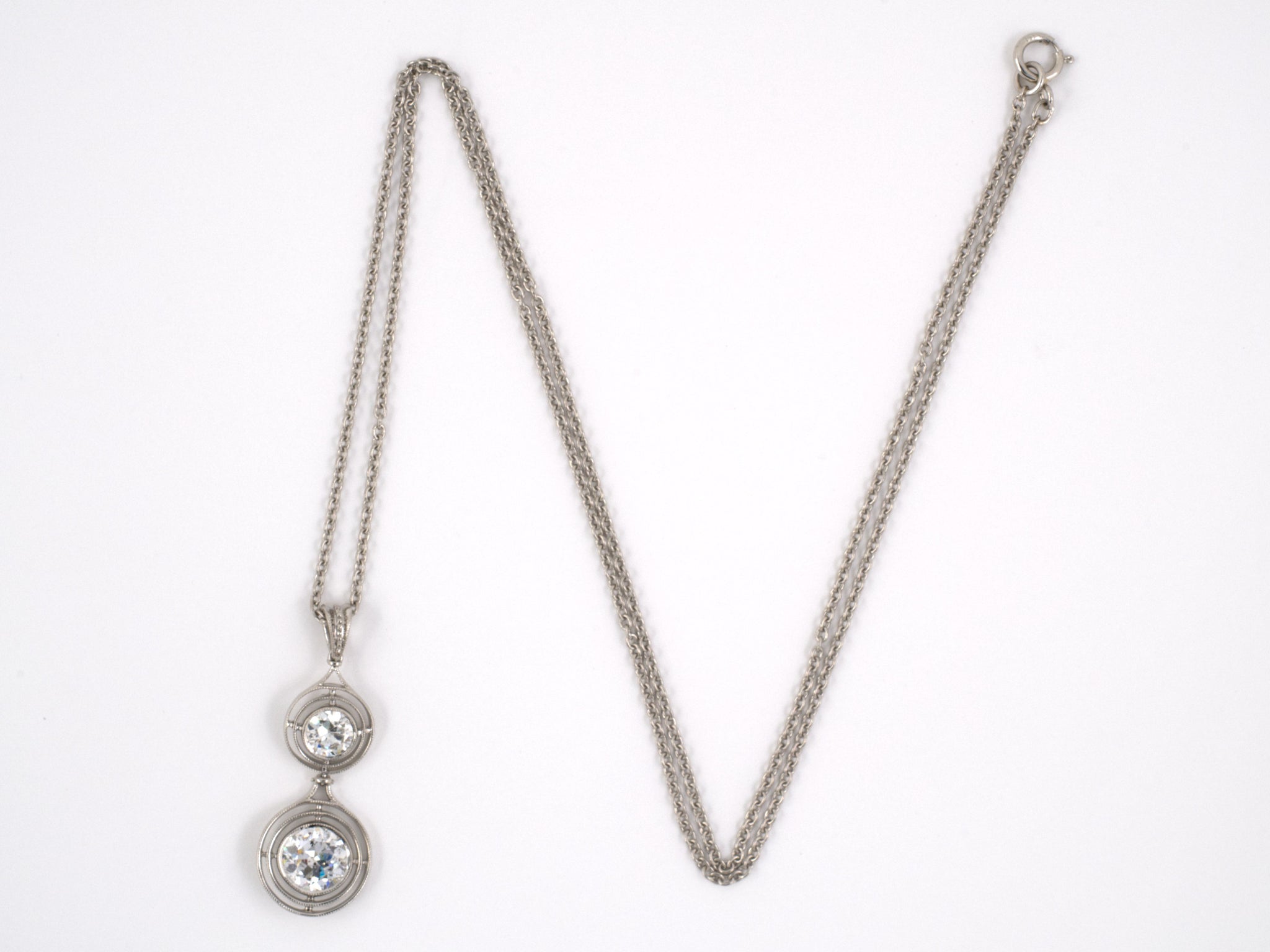Sterling Silver East-West Oval Necklace with 2 Gemstones | Jewlr