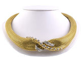 45104 - SOLD - Gold Diamond French Choker Necklace