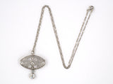 45106 - SOLD - Edwardian Platinum Diamond Belle Epoque Detachable Pin Pendant Necklace