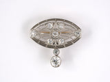 45106 - SOLD - Edwardian Platinum Diamond Belle Epoque Detachable Pin Pendant Necklace