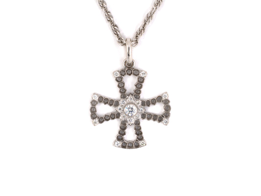45108 - Buccellati Gold Diamond Maltese Cross Pendant Necklace