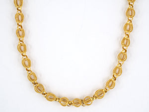 45117 - Gold Twisted Rope Open Knot Cage Link Long Necklace