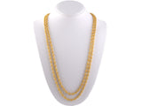 45117 - Gold Twisted Rope Open Knot Cage Link Long Necklace