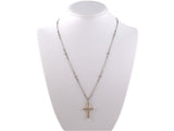 45118 - Edwardian Platinum Gold Diamond Cross Pedant Necklace