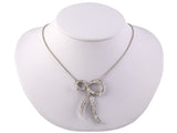 45128 - Platinum Diamond Bow Pendant Necklace