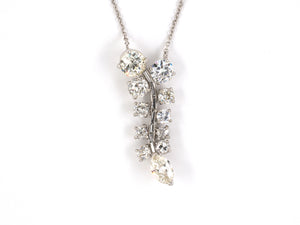 45129 - Platinum Diamond Floral Pendant Necklace