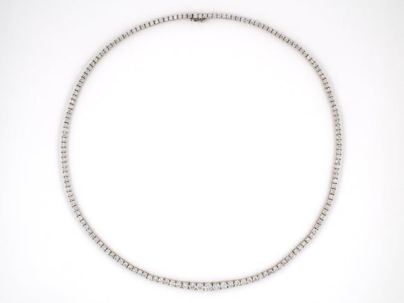 45132 - SOLD - Gold Diamond Graduated Riviere Necklace