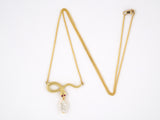 45137 - SOLD - Gold GIA Diamond Ruby Carved Snake Pendant Necklace