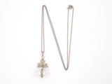 45142 - Edwardian Platinum On Gold Pearl Drop Pendant Necklace