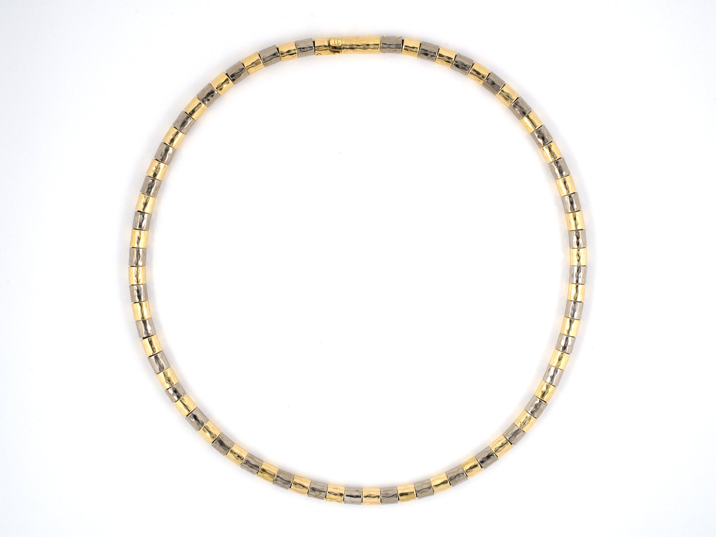 45144 - SOLD - Gold Alternating Faceted Section Necklace