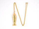 45150 - SOLD - Circa 1950 Gold Diamond Fish Pendant Necklace