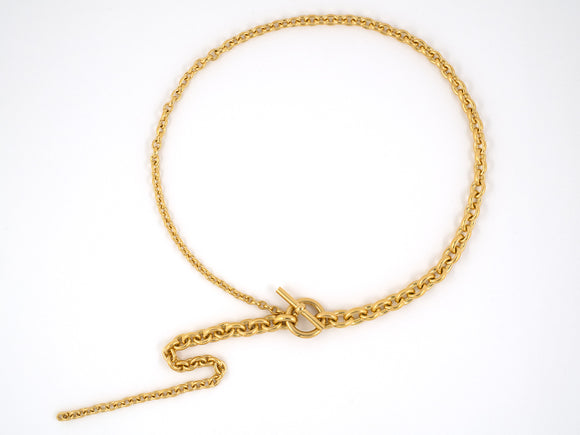 45153 - SOLD - Hermes Crescendo Gold Tapered French Necklace