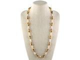 45164 - Marina B Cardan Gold Pearl Onyx Russian Quartz Beads Italy Necklace