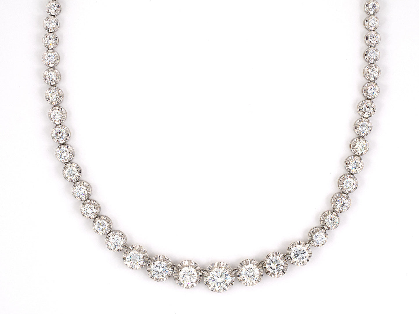 45171 - Circa 1950 Platinum Diamond Necklace