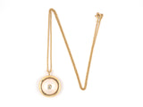 45173 - SOLD - Gold Mabe Pearl Diamond Pendant Necklace