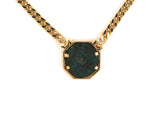 45184 - SOLD - Gold Coin Choker Curb Link Necklace