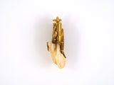 45187 - Circa 1897 Victorian Gold Carved Elk Tooth Enamel BPOE Pendant