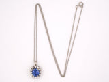 45192 - SOLD - Gold AGL Sapphire Diamond Cluster Pendant Necklace