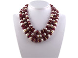 45198 - SOLD - Webb Gold Platinum Diamond Ball Clasp Pink Tourmaline Pearl 3 Strand Necklace