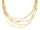 45199 - SOLD - Gold Diamond 5 Strand Alternating Tear Drop Ornament Necklace