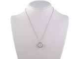 45209 - Gold Diamond GIA White Jadeite Scalloped Cluster Pendant Necklace