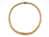 45225 - Circa 1980s Italy Gold Tapered Hollow Curb Link Necklace