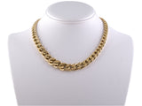 45225 - Circa 1980s Italy Gold Tapered Hollow Curb Link Necklace