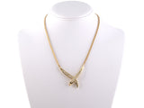 45233 - Gold Diamond V Drop X Ornament Necklace