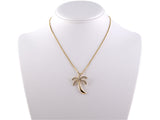 45234 - Gold Diamond Hawaiian Palm Tree Pendant Necklace