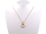 45237 - SOLD - Gold Diamond Horseshoe Door Knocker Pendant Necklace