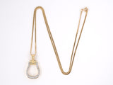 45237 - SOLD - Gold Diamond Horseshoe Door Knocker Pendant Necklace