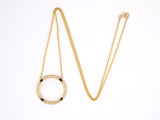 45238 - SOLD - Gold Diamond Sapphire Circle Pendant Necklace