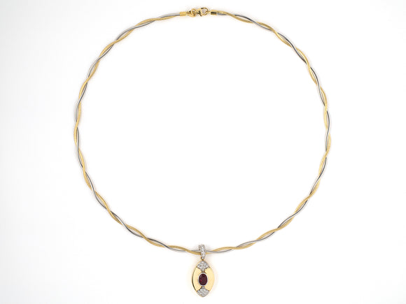 45239 - SOLD - Gold Textured Stone Finish Woven Snake Chain Necklace