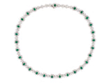 45243 - Platinum Emerald Diamond Oval Cluster With Removable Drop Pendant Necklace