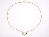 45247 - SOLD - Gold Diamond Emerald V Center Necklace