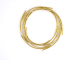 45259 - Gold Hollow Tubular Link Section Necklace Converts To 4 Strand Bracelet