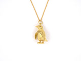 45262 - SOLD - Pampillonia Gold Ruby Carved Penguin Pendant Necklace