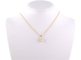 45264 - Gold Pear Shape GIA Diamond Solitaire Pendant Necklace