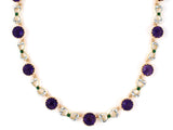 45269 - Victorian Gold Amethyst Enamel Bow Design Necklace